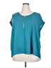 Bold Elements 100% Polyester Teal Short Sleeve Blouse Size 2X - photo 1