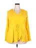 Torrid 100% Rayon Yellow Long Sleeve Blouse Size 2X Plus (2) - photo 1