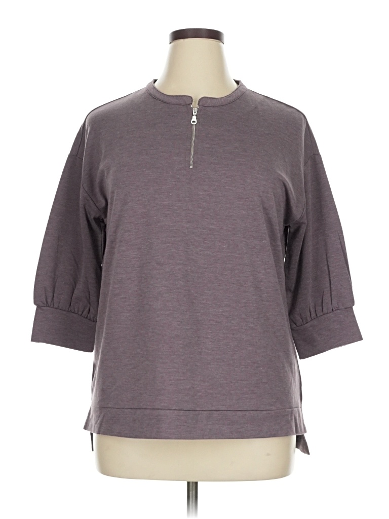 Pre-owned Cj Banks 3/4 Sleeve T-shirt In Gray