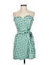 Shein 100% Polyester Checkered-gingham Green Cocktail Dress Size 6 - photo 1