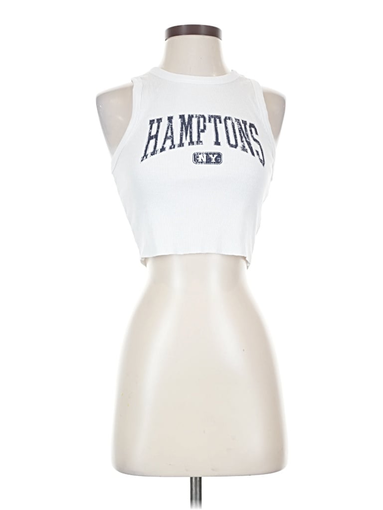 Pre-owned Garage Tank Top White Halter Neckline Tops