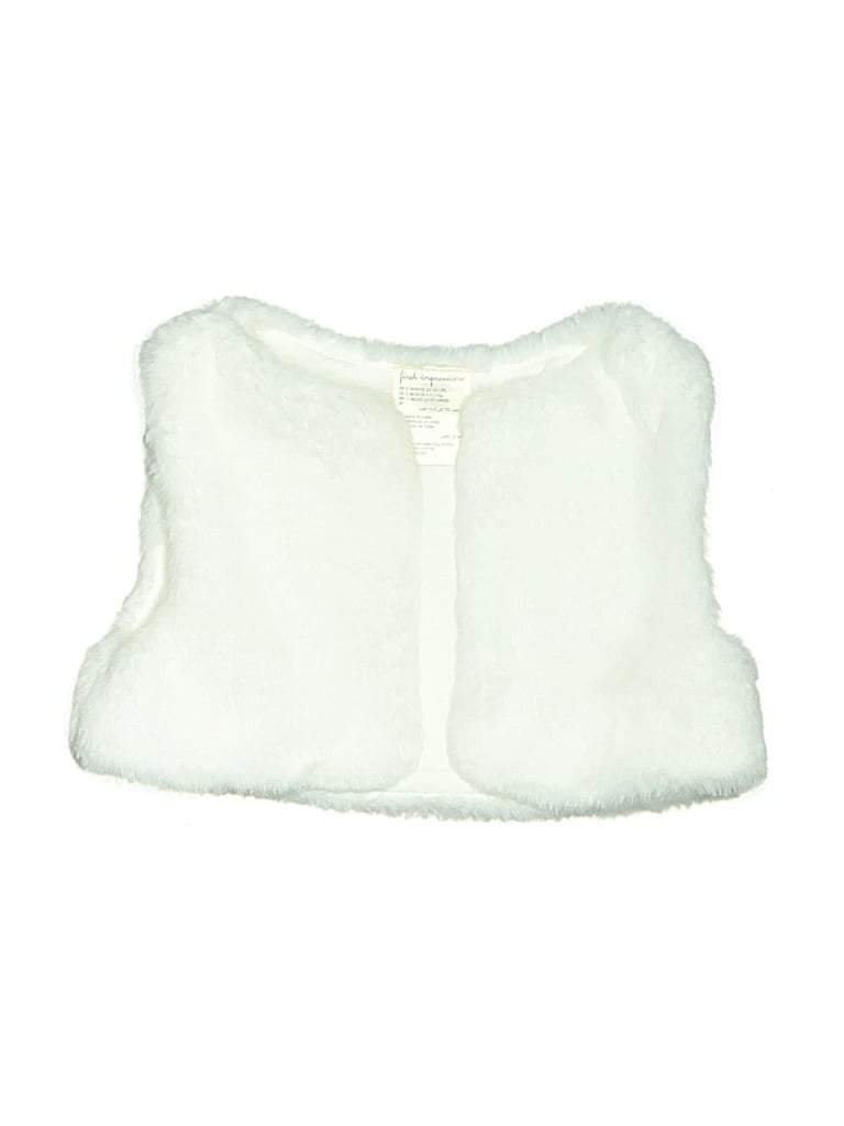 Pre-owned First Impressions Babies' Faux Fur Vest In Ivory
