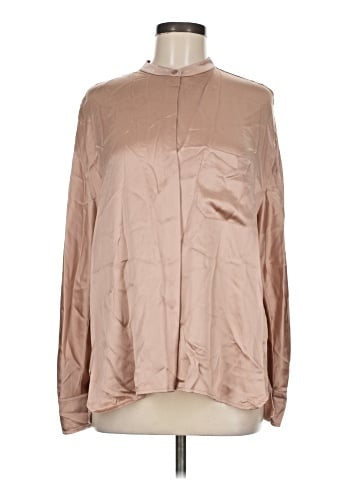 Vince. Long Sleeve Silk Top (view 1)