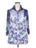 David Cline Chevron-herringbone Blue Purple 3/4 Sleeve Blouse Size XL - photo 1