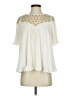 Floreat 100% Polyester Ivory Short Sleeve Blouse Size 4 - photo 1
