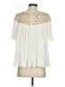 Floreat 100% Polyester Ivory Short Sleeve Blouse Size 4 - photo 2