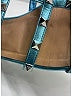 Valentino Teal Blue Leather Rockstud Slide Sandals Size EU 39 - photo 8