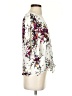 LUQ 100% Rayon Floral Ivory 3/4 Sleeve Blouse Size S - photo 4
