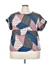 Shein Curve 100% Polyester Pink Short Sleeve Blouse Size 3X - photo 1
