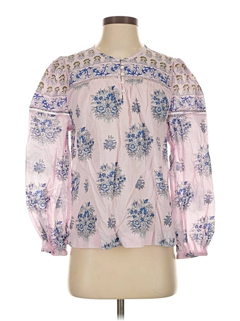 Pre-owned Point Sur Long Sleeve Blouse In Pink
