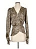Ronny Kobo 100% Polyester Animal Print Gold Long Sleeve Blouse Size XS - photo 1