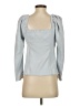 Something Navy Silver Long Sleeve Top Size S - photo 2