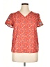 Unbranded 100% Polyester Hearts Orange Short Sleeve Blouse Size XL - photo 1