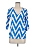Everly 100% Polyester Blue 3/4 Sleeve Blouse Size M - photo 1