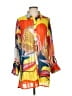 Anna Kay 100% Polyester Print Orange 3/4 Sleeve Blouse Size 2 - photo 1