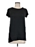 Aqua 100% Polyester Solid Black Short Sleeve Top Size M - photo 1