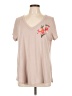 Torrid Floral Tan Short Sleeve T-Shirt Size Lg Plus (0) - photo 1
