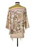 Zara 100% Polyester Paisley Ivory 3/4 Sleeve Blouse Size S - photo 2