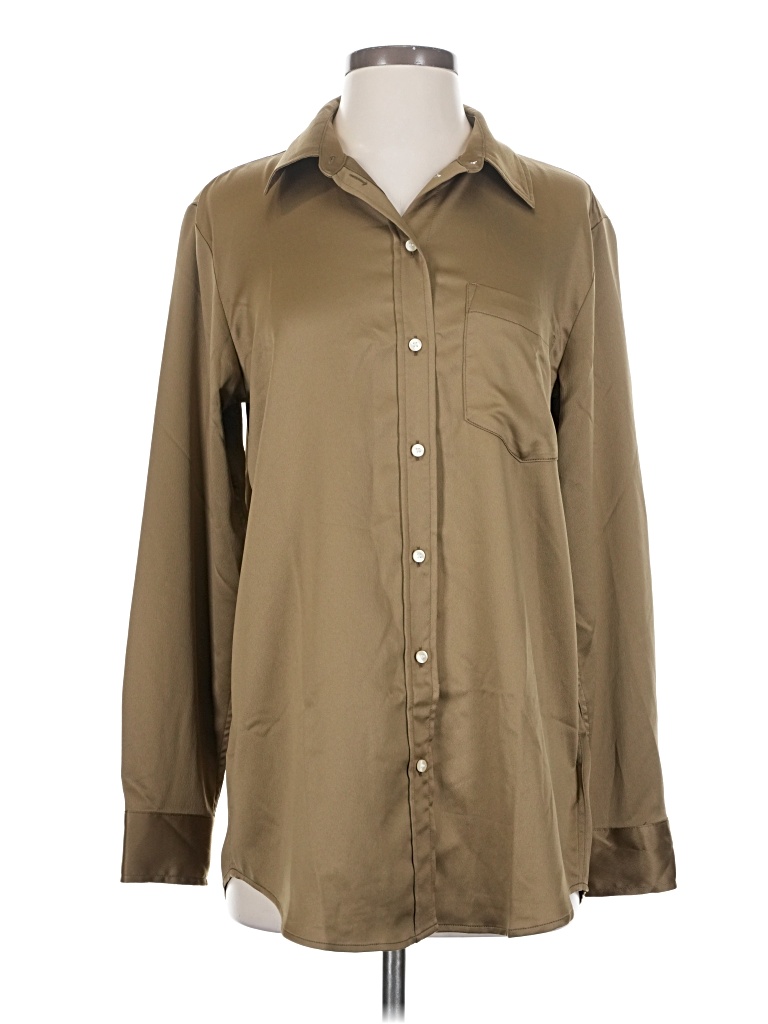 Pre-owned Gap Long Sleeve Blouse In Brown