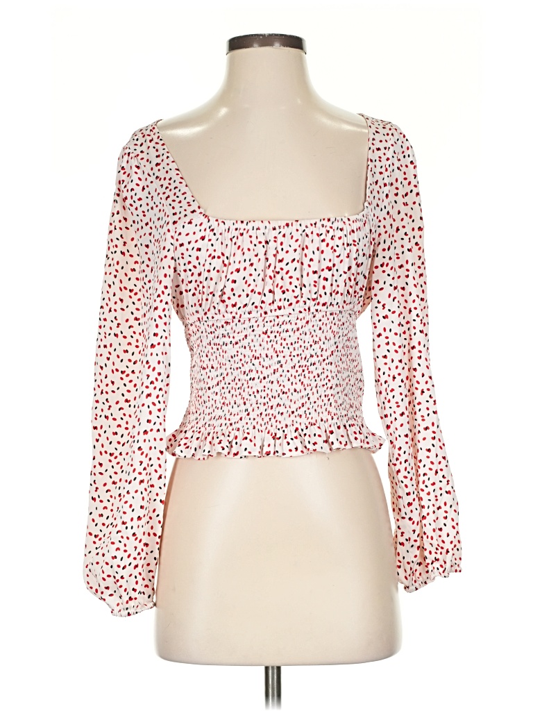 Pre-owned Polly 3/4 Sleeve Blouse In Red