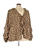 Torrid 100% Polyester Brown Long Sleeve Blouse Size 4X Plus (4) - photo 1