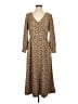 J.Crew 100% Polyester Animal Print Brown Casual Dress Size 4 - photo 1