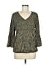 Alfani Gold Gray 3/4 Sleeve Blouse Size M - photo 1
