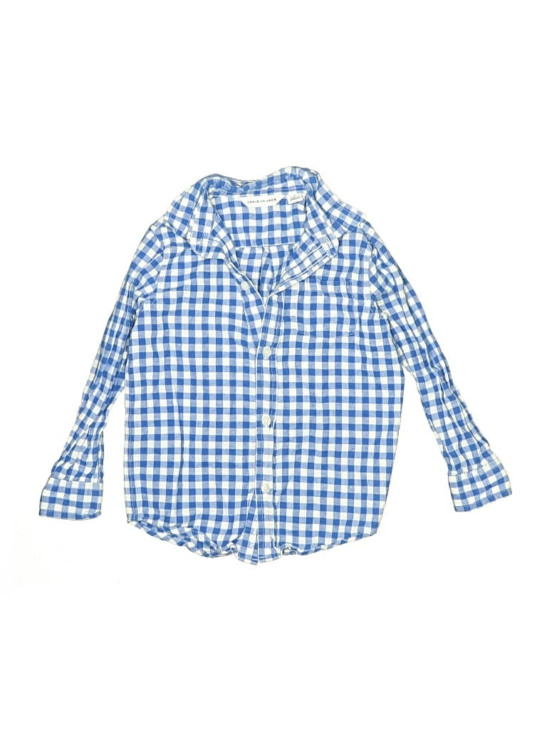 Pre-owned Janie And Jack Kids' Long Sleeve Button Down Shirt In Blue