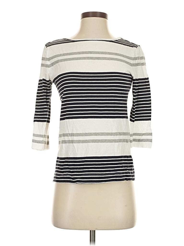 Pre-owned Three Dots 3/4 Sleeve T-shirt In White