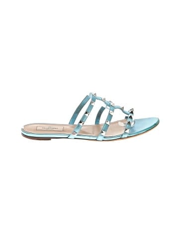 Valentino Leather Rockstud Slide Sandals (view 1)