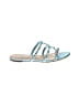Valentino Teal Blue Leather Rockstud Slide Sandals Size EU 39 - photo 1