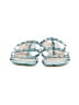 Valentino Teal Blue Leather Rockstud Slide Sandals Size EU 39 - photo 2