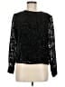 Talbots Floral Damask Black Long Sleeve Blouse Size 6 - photo 1