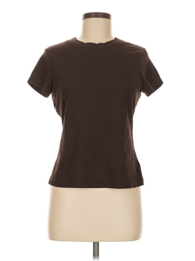 Pre-owned Adrienne Vittadini Short Sleeve T-shirt In Brown