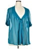 Olsenboye Teal Short Sleeve Blouse Size XL - photo 1