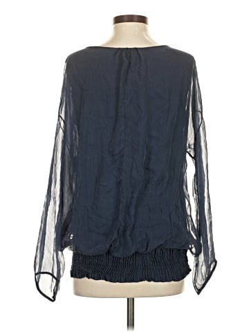 H Trend Long Sleeve Silk Top (view 2)