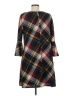 Echo Plaid Brown Casual Dress Size M - photo 2