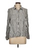 Love Tree 100% Rayon Stripes Silver Long Sleeve Button-Down Shirt Size L - photo 1