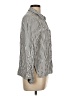 Love Tree 100% Rayon Stripes Silver Long Sleeve Button-Down Shirt Size L - photo 4