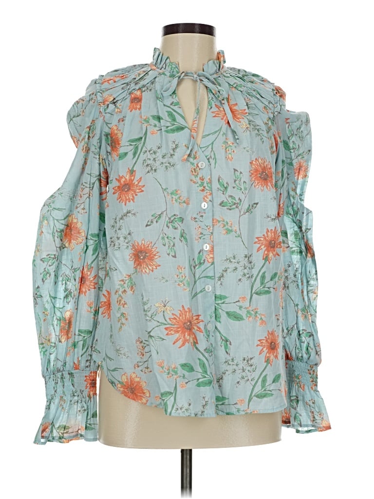 Free People 3/4 Sleeve Blouse In Multi