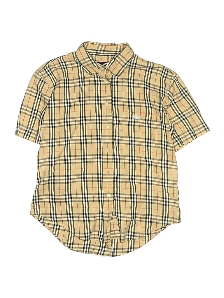 Pre-owned Burberry Kids' Short Sleeve Button Down Shirt In Brown