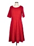 Lands' End Polka Dots Red Casual Dress Size L - photo 1
