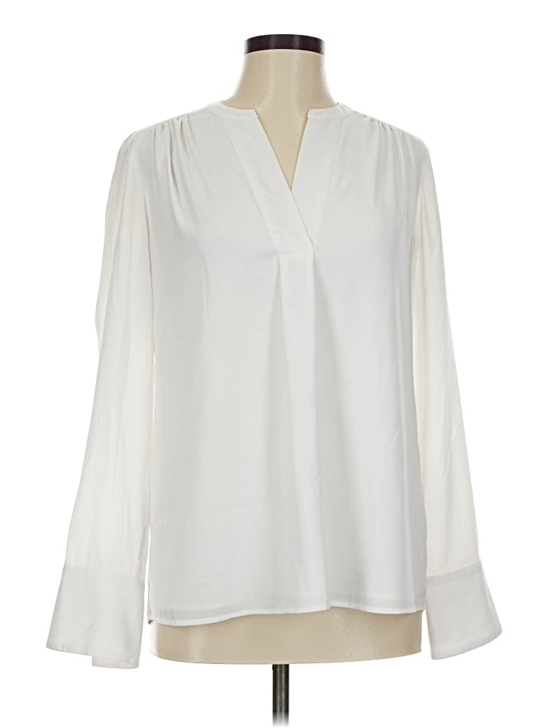 Pre-owned Calvin Klein Long Sleeve Blouse In White