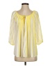 Diane von Furstenberg 100% Polyester Yellow 3/4 Sleeve Blouse Size 4 - photo 1