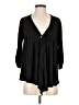 August Silk 100% Rayon Black Long Sleeve Blouse Size S - photo 1
