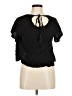 Shore 100% Rayon Black Short Sleeve Blouse Size M - photo 1