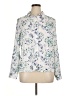 Como Black 100% Polyester Floral Ivory Long Sleeve Blouse Size XL - photo 1