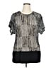Ashley Stewart Silver Black Short Sleeve Blouse Size XL (estimated) - photo 1