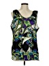 Milano 100% Polyester Green Black Sleeveless Blouse Size M - photo 1