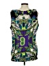 Milano 100% Polyester Green Black Sleeveless Blouse Size M - photo 2